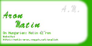 aron matin business card